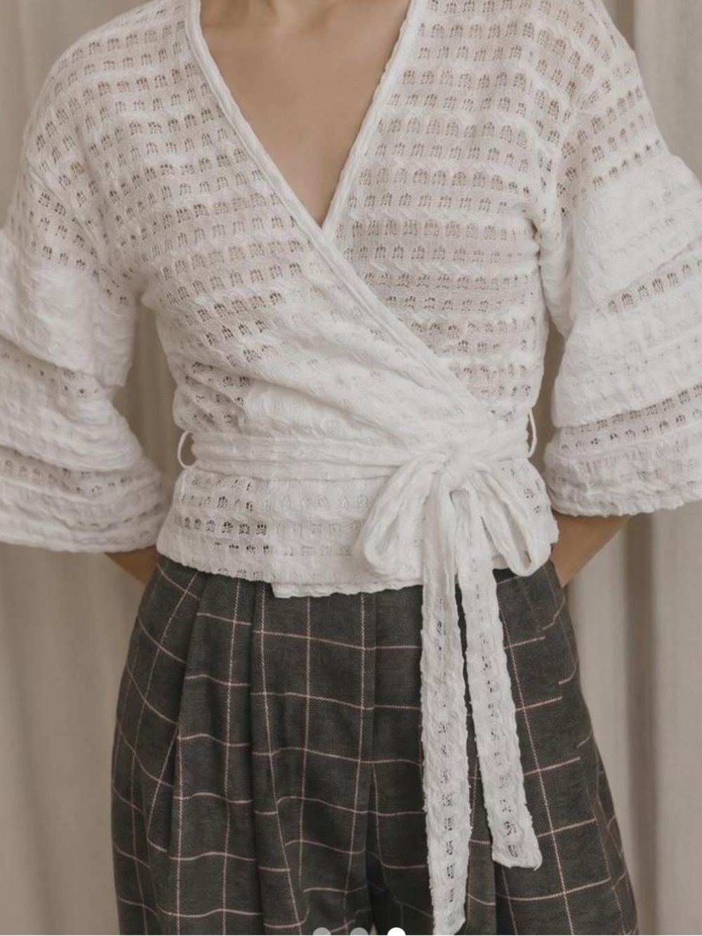 Women's White Crochet Wrap Swim Coverup